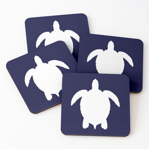 Item preview, Tropical Sea Turtle White On Navy Blue designed and sold by rewstudio.