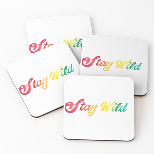 Item preview, Stay Wild sticker bright colored gradient text with white border designed and sold by StickersbyVW.