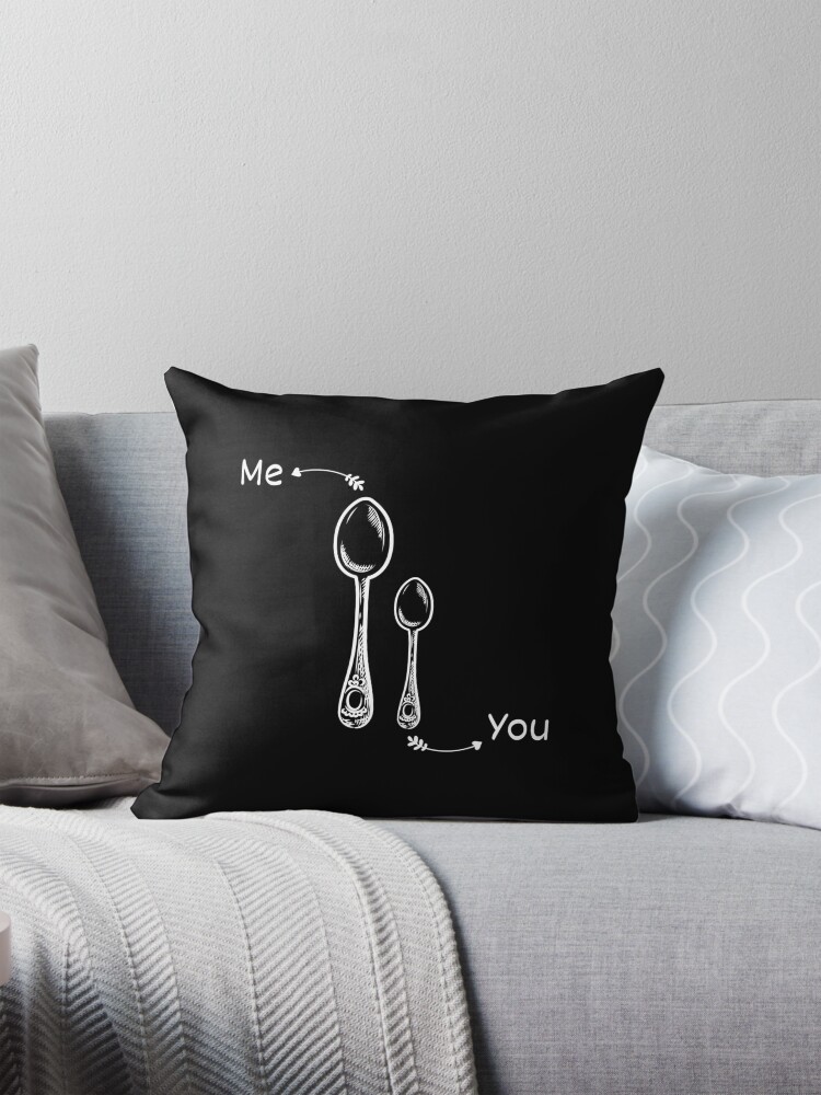 Big spoon little spoon spooning snuggle black Pillow for Sale by daguilon Redbubble