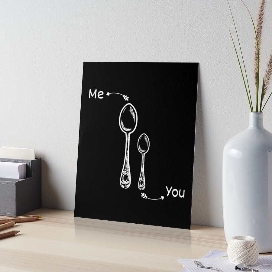 Big spoon little spoon spooning snuggle black | Art Board Print