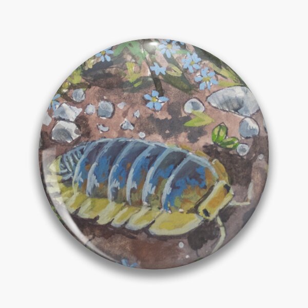 Item preview, Lemon Blue Isopod Gouache Painting designed and sold by YGA Studio.