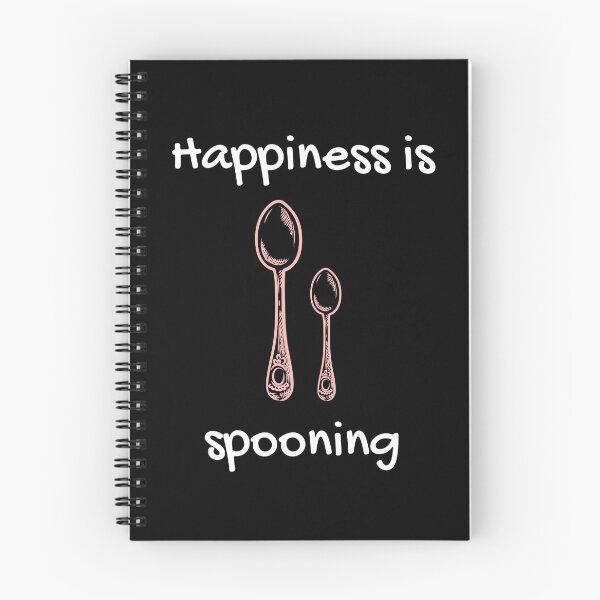 Item preview, Happiness is spooning big spoon little spoon snuggle black designed and sold by daguilon.