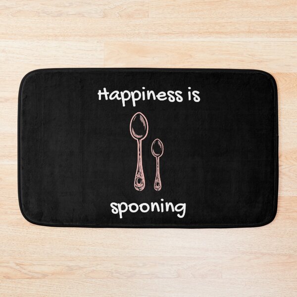 Item preview, Happiness is spooning big spoon little spoon snuggle black designed and sold by daguilon.