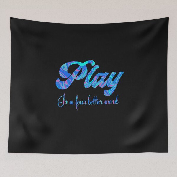 Item preview, Play is a four letter word bubblegum abstract fun fact designed and sold by AMSonArt.