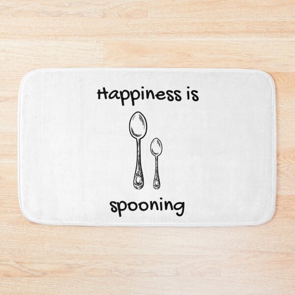 Item preview, Happiness is spooning big spoon little spoon snuggle white designed and sold by daguilon.