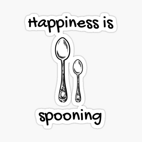 Item preview, Happiness is spooning big spoon little spoon snuggle white designed and sold by daguilon.