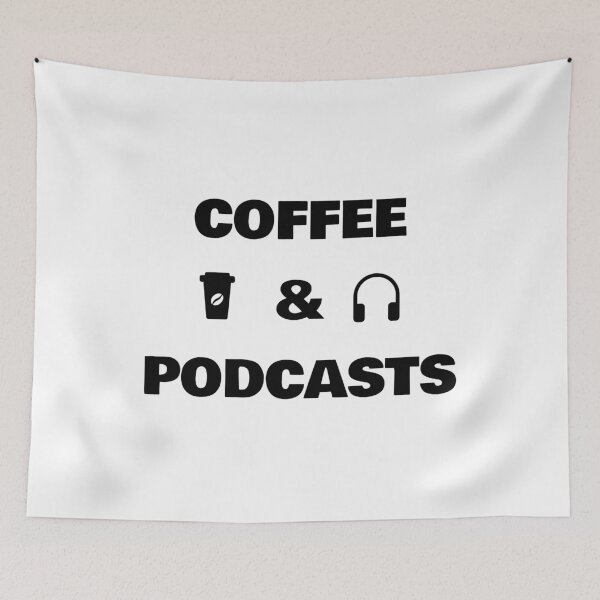 Item preview, Coffee and Podcasts - headphones  coffee cup designed and sold by Inspirationmotivation.
