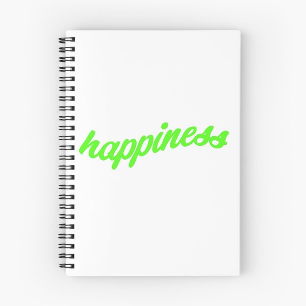 Item preview, wavy bright green happiness stikcer in curving script with white border designed and sold by StickersbyVW.