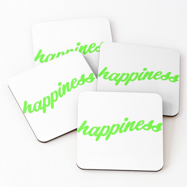 Item preview, wavy bright green happiness stikcer in curving script with white border designed and sold by StickersbyVW.