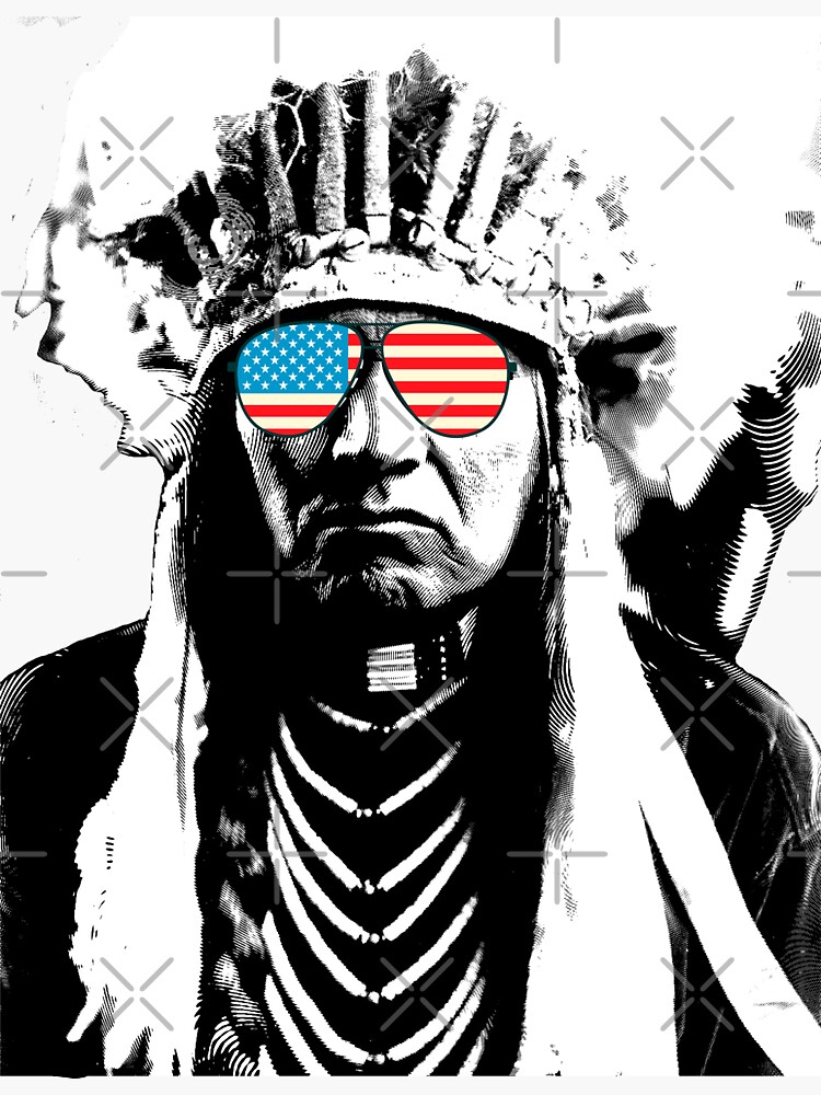 “American native with eyeglasses” Sticker by erozzz | Redbubble