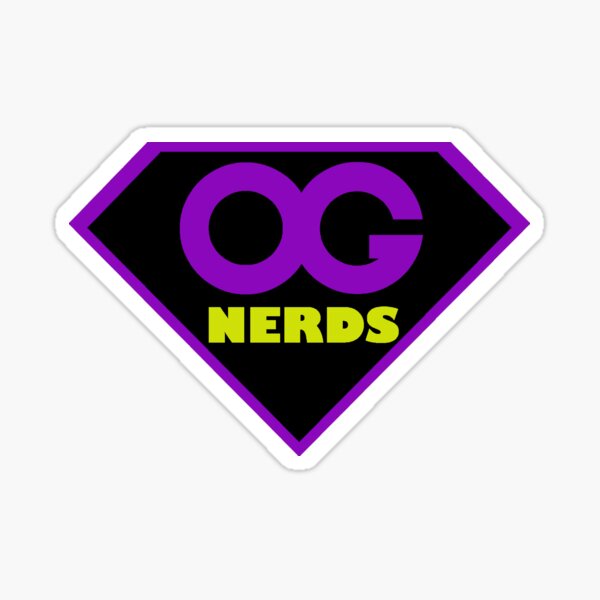 OG NERDS SUPERHERO SHIELD LOGO PURPLE Sticker