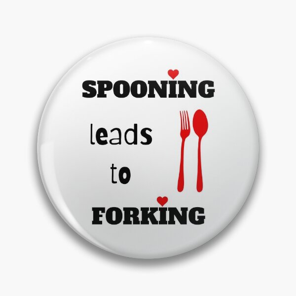 Item preview, Spooning leads to forking big spoon little spoon snuggle white designed and sold by daguilon.