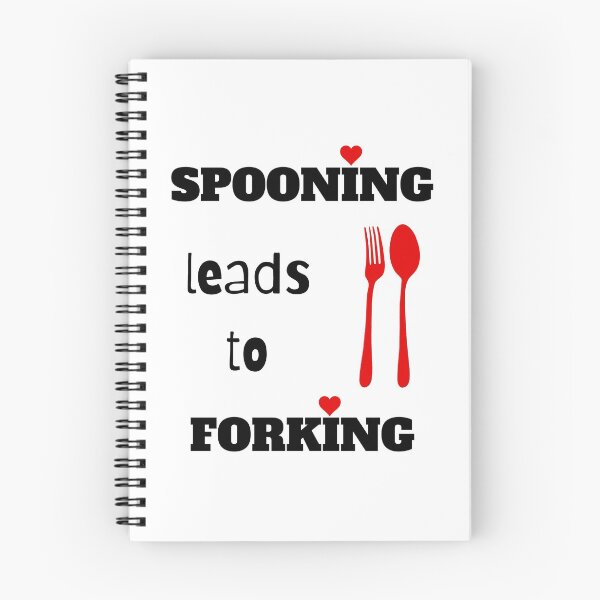 Item preview, Spooning leads to forking big spoon little spoon snuggle white designed and sold by daguilon.