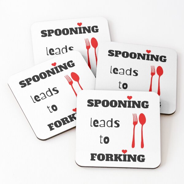 Item preview, Spooning leads to forking big spoon little spoon snuggle white designed and sold by daguilon.