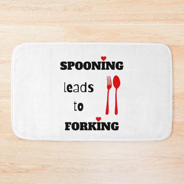 Item preview, Spooning leads to forking big spoon little spoon snuggle white designed and sold by daguilon.