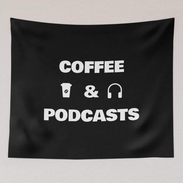 Item preview, Coffee and Podcasts - headphones  coffee cup designed and sold by Inspirationmotivation.