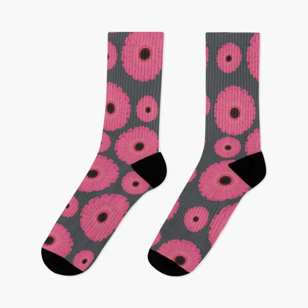Item preview, Gerbera Pattern Pink and Grey designed and sold by Funful.