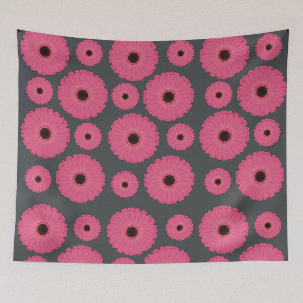Item preview, Gerbera Pattern Pink and Grey designed and sold by Funful.