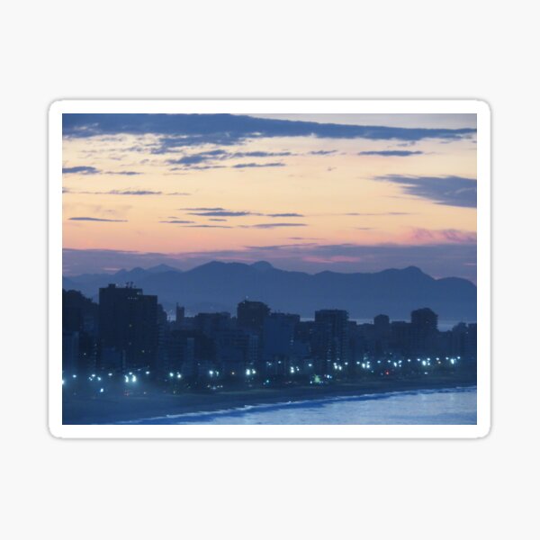 Item preview, Rio skyline sunset sunrise, Ipanema Beach, Copacabana Beach, Rio, Brazil designed and sold by StrongJourneys.