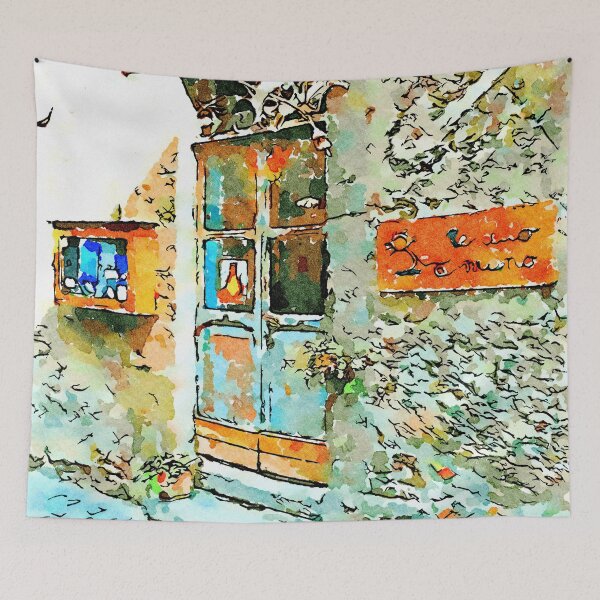 Item preview, Barbarano Romano: showcase of yarn shop designed and sold by Giuseppe Cocco.