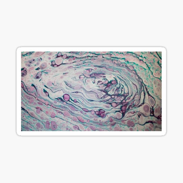 Acrylic Artwork Liquid Swirl with purples, pinks, teals, and white Sticker