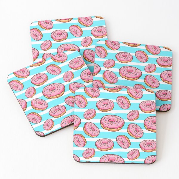 Item preview, Seamless Pattern with Colorful Donuts on Striped background designed and sold by bestoffers.