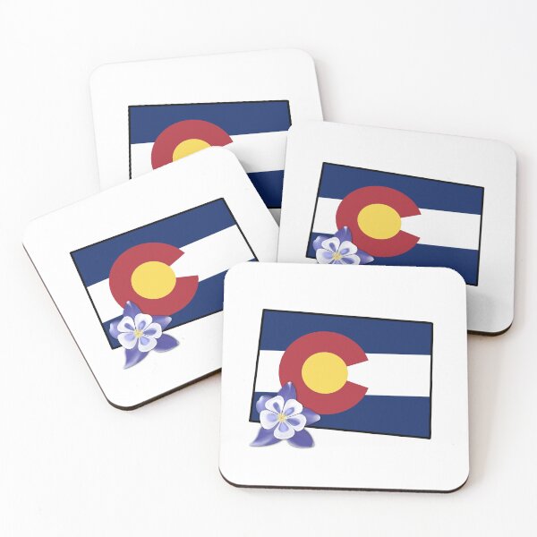 Item preview, State of Colorado Flag with State Flower Colorado Blue Columbine designed and sold by Gsallicat.