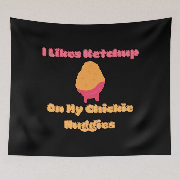 Item preview, Chickie Nuggies, I Love Ketchup, Cartoon Chicken Nugget designed and sold by Black11Flamingo.