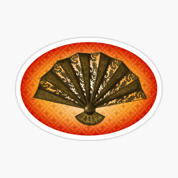 Ornamental Fan digital art Sticker