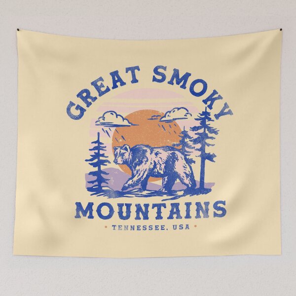 Item preview, "Great Smoky Mountains National Park, Tennessee" Cool Retro Travel Poster Art designed and sold by The Whiskey Ginger Design Shop.