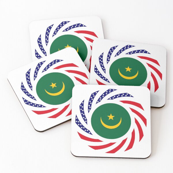 Item preview, Mauritanian American Multinational Patriot Flag Series designed and sold by Carbon-Fibre Media.