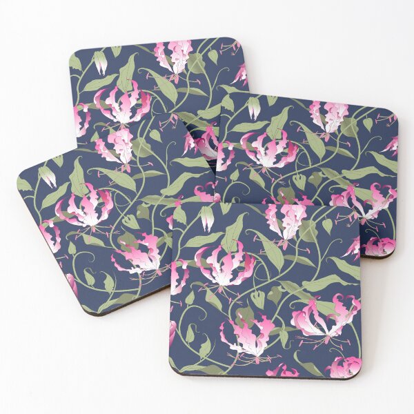 Item preview, Gloriosa - pink on dark blue designed and sold by kobyakov.