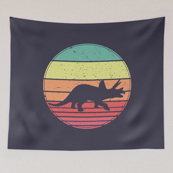 Item preview, Triceratops Dinosaur Vintage Retro Sunset designed and sold by faudeltn.