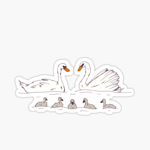 Seven Swans-a-Swimming Sticker