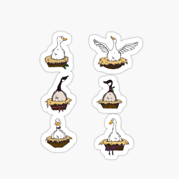 Six Geese-a-Laying Sticker