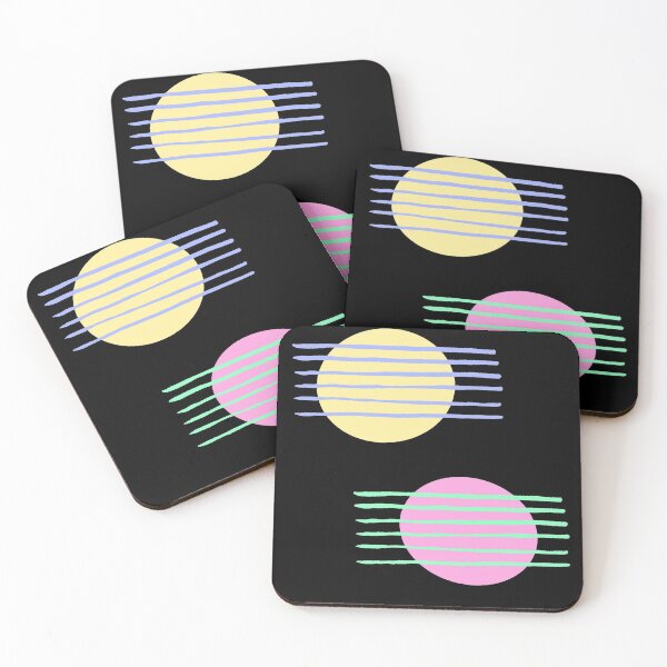 Item preview, Pastels & Shapes - black background  designed and sold by AndartaDesigns.