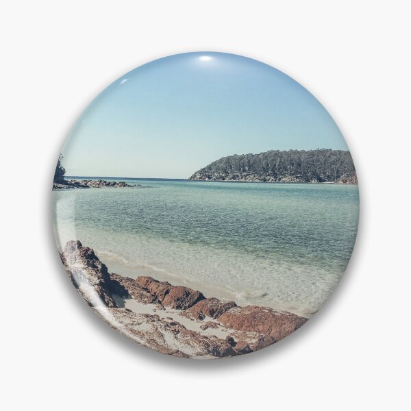 Item preview, Peaceful rocky beach landscape in Pambula, Australia designed and sold by InkyBlooms.