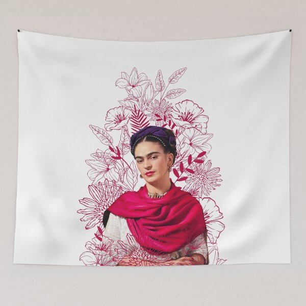 Item preview, Frida Kahlo print, pink flowers designed and sold by Adriana C (All about Frida).