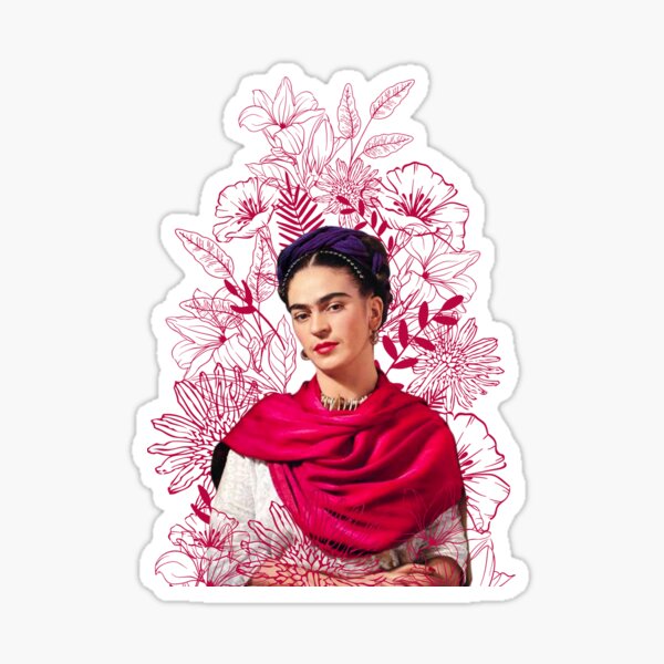 Item preview, Frida Kahlo print, pink flowers designed and sold by Adriana C (All about Frida).