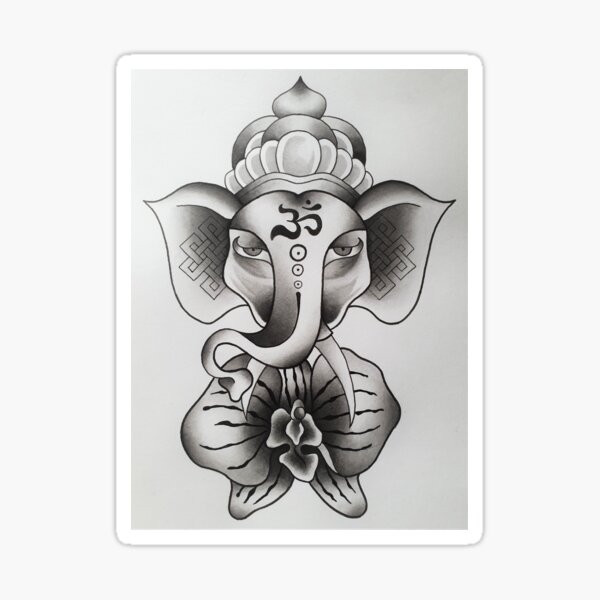 Premium Vector | Lord ganesha symbol with tattoo design