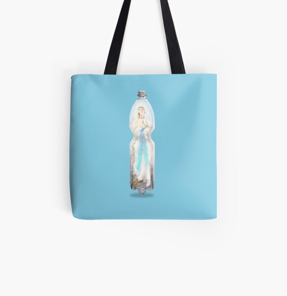Heilige Reliquie der Maria Muttergottes von Lourd hermetic lockdown in a PET-bottle by Leo Haz Allover-Print Tote Bag