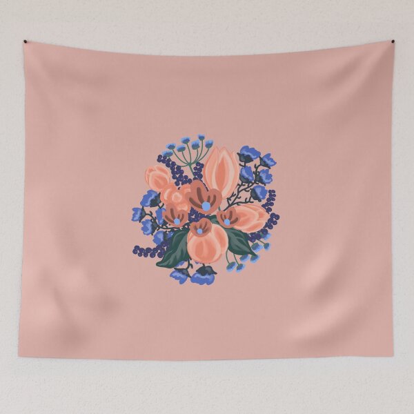 Item preview, Pink Tulip and Purple Wildflower Bouquet designed and sold by GildedMiddleWay.