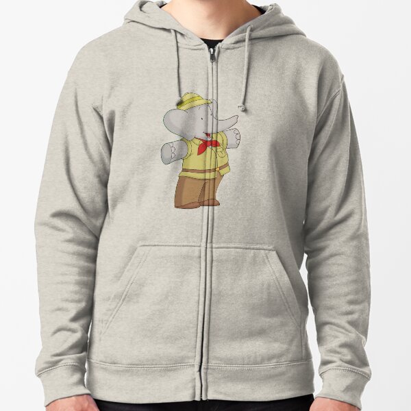 Babar the elephant adventure with Badou monkey Zipped Hoodie
