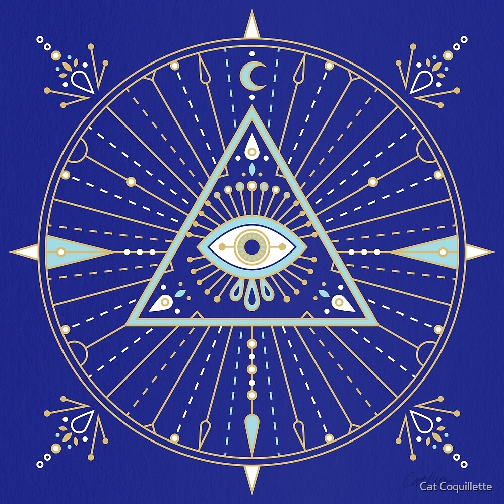 evil-eye-mandala-navy-by-cat-coquillette-redbubble