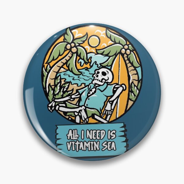 Item preview, All I Need Is Vitamin Sea Ocean Pirate Funny Quote Surf Sailing Pirate Summersticker designed and sold by KLINESTORE.