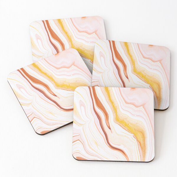 Item preview, Marble Swirls of Pink, Yellow and Brown Abstract Pattern designed and sold by Alicia Chee.
