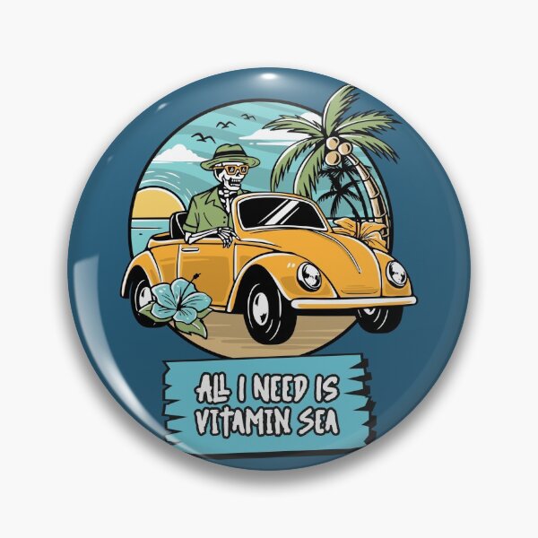 Item preview, All I Need Is Vitamin Sea Ocean Pirate Funny Quote Surf Sailing Pirate Summersticker designed and sold by KLINESTORE.