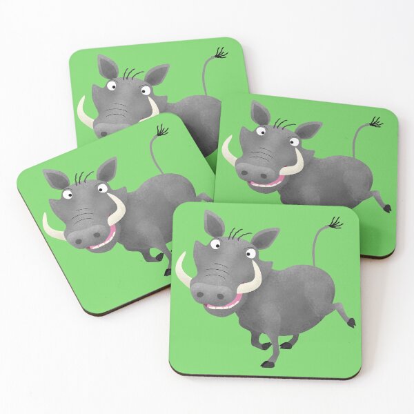 Item preview, Funny african warthog pig cartoon illustration designed and sold by FrogFactory.