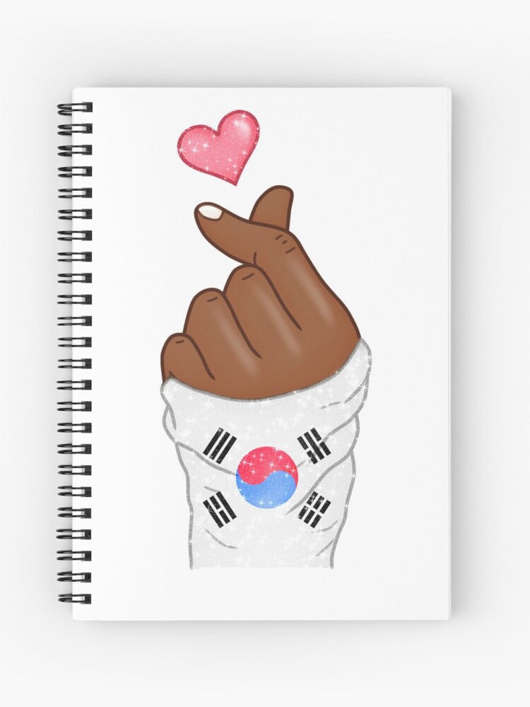Kpop Hand Finger Heart Love Korea Flag Dark Skin
