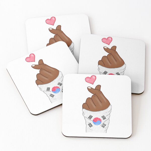 Item preview, Kpop Hand Finger Heart Love Korea Flag Dark Skin designed and sold by Jolly-Yosei.
